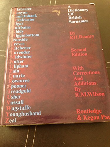 Dictionary of British Surnames by P.H. Reaney