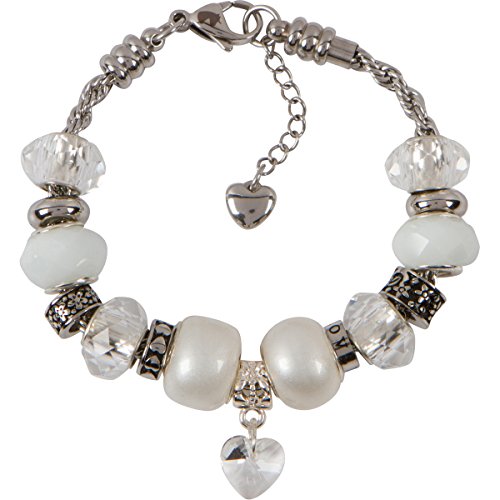 Algopix Similar Product 10 - Heart Charm Bracelet With European Bead