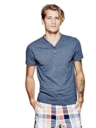 GUESS Factory Men's Brynton Heather Henley Tee