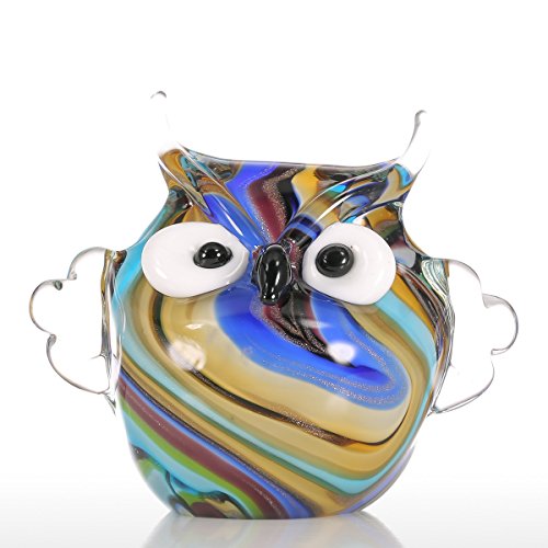 Algopix Similar Product 11 - Tooarts Handblown Colorful Owl Animal