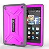 Fire HD 6 Case - Poetic Fire HD 6 Case [Revolution Series] - [Heavy Duty] [Dual Layer] Complete Protection Hybrid Case with Built-In Screen Protector for Amazon Kindle Fire HD 6 Magenta (3 Year Manufacturer Warranty From Poetic)