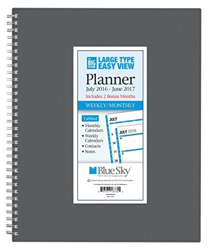 Blue Sky 2016-2017 Academic Year Weekly & Monthly Planner, Wire-O Binding, 8.5