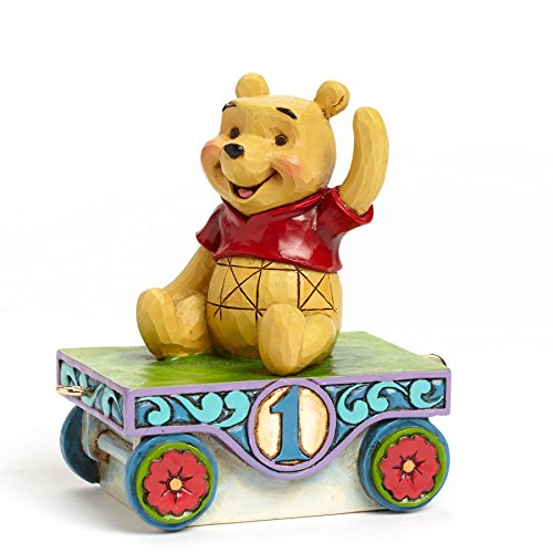 Jim Shore Disney Traditions Winnie The Pooh First 1 Birthday Part of Mickey's Birthday Train Series