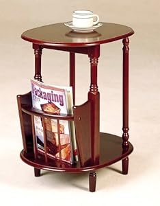 Amazon.com - Cherry finish wood end table with magazine 