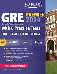 Kaplan GRE Premier 2014 with 6 Practice Tests: book + online + DVD + mobile