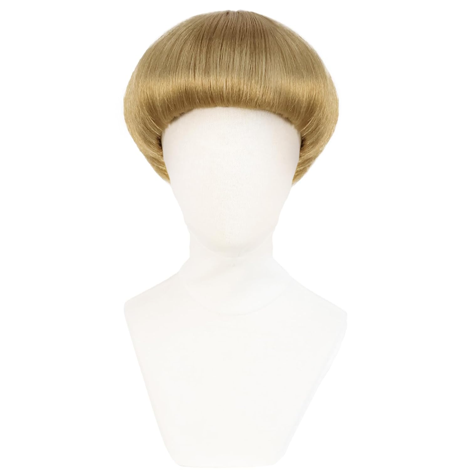 Short Blonde Bob Wig With Bangs Mushroom Wigs For Men 60s 70s Bowl Cut Wigs For Women Men Blond Bob For Cosplay Funny Wig For Party Outfit Anime_voghion.com