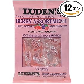 Luden's Throat Drops, Berry Assortment, 30-Count Bags (Pack of 12)