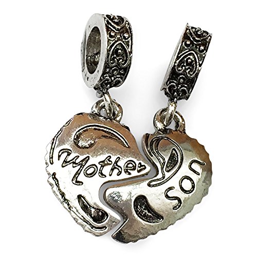 En plata y'madre hijo' 2 piezas Para pulsera que se adapta a Pandora y otros para pulseras. Caja de...