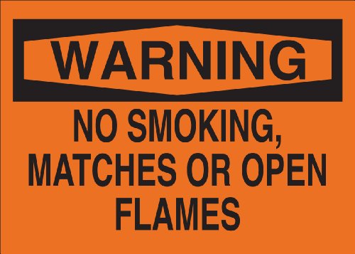 

Brady 69600 Premium Fiberglass No Smoking Sign, 10" X 14", Legend "No Smoking, Matches Or Open Lights"