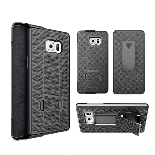 Galaxy Note 7 Case, Microseven Super Slim Hard Shell Shield Layer Holster Case with Kickstand / Locking Belt Swivel Clip For Samsung Galaxy Note 7 (Wave Holster)