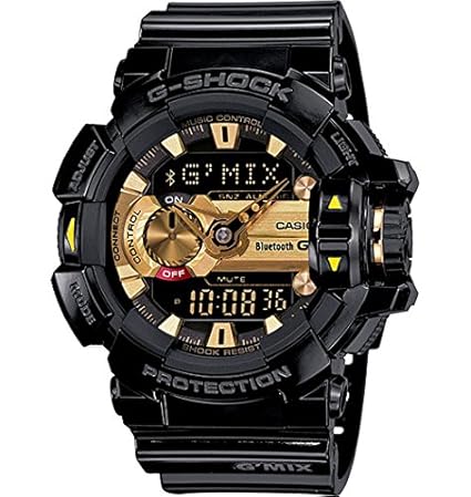 g-shock gba400-1a9 classic series stylish watch - black/gold