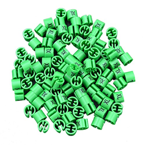 Lychee Colored Hanger Sizer Garment Size Markers XS-7XL Plastic Tags 100 Pcs