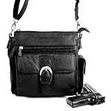 Concealed Carry Purse - Leather Locking CCW Gun Bag - Left and Right Hand Draw