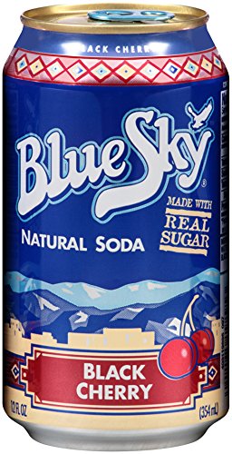 Blue Sky Natural Soda (Black Cherry, 12-Ounce Cans, Pack of 24)