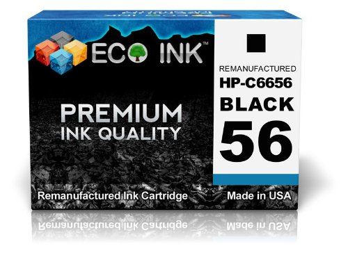 ECO INK Compatible / Remanufactured for HP 56 C6656AN (1 Black) Ink Cartridges for HP Deskjet, HP PhotoSmart, HP Officejet series