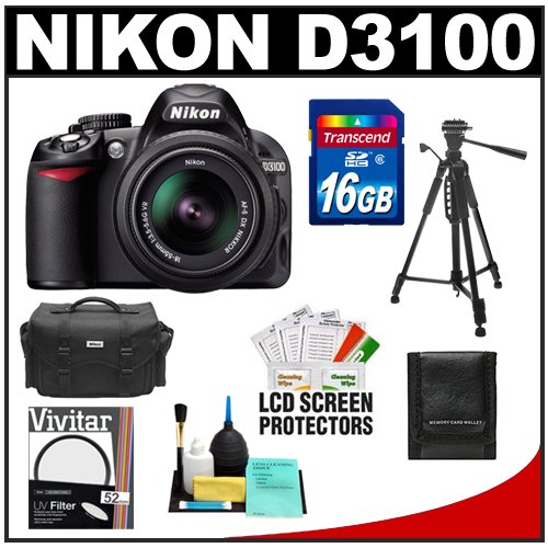 Black Friday Nikon D3100 Digital SLR Camera & 1855mm VR Lens with 16GB