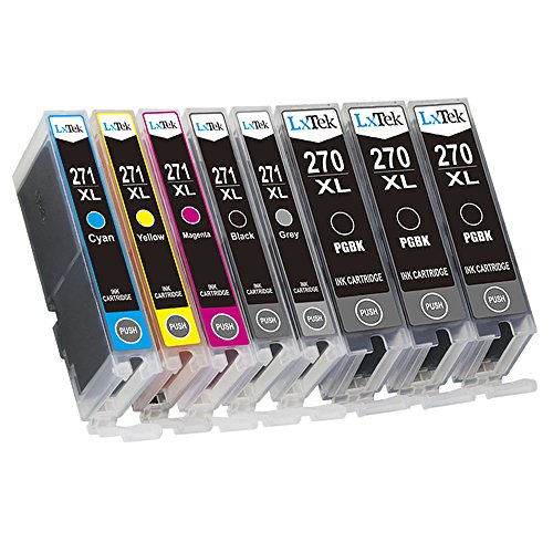 LxTek Compatible Ink Cartridge Combo Set For Canon PGI-270XL 270XL CLI-271XL 271XL (3 PGBK|1 Cyan|1 Magenta|1 Yellow|1 Small Black|1 Gray) For Use In Canon PIXMA MG7720