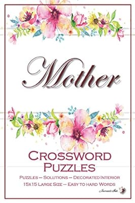 Crossword Puzzles: Decorated Interior. Artist Original, Puzzles with Solutions / Answers. All Ages. Easy to Hard Words. Hand Painted Floral Bouquet (CWA2)