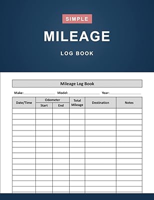 Mileage Log Book: Simple Vehicle Mileage Log Book To Record And Track Daily Mileage for Business or Personal Taxes - 120 Pages (8.5" x 11" Inches)