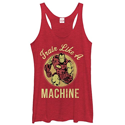Marvel Iron Man Train Like a Machine Womens Graphic Racerback Tank - Fifth Sun