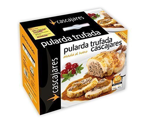 CASCAJARES - Pularda trufada asada al horno (producto precocinado). Pularda de 1.2 kilos acompañada por medio litro de salsa de...