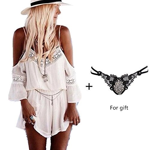 START Women Straps Halter Crochet Playsuits Beach Jumpsuits Romper