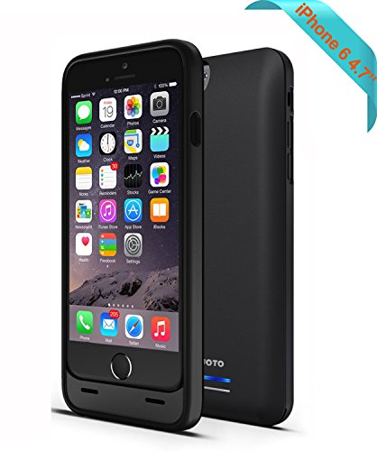 iPhone 6 Battery Case Charging Case, JOTO Slim Fit Extended Battery Case for Apple iPhone 6 4.7 Inch - 3100mAh / 150% Extra Battery [Apple MFI Certified] - External Rechargeable Protective iPhone 6 Charger Case / Best iPhone 6 Charging Case / Extended iPhone 6 Backup Power Bank Battery Pack Cover Cases, (iPhone 6 Battery Pack / iPhone 6 Power Case / iPhone 6 USB Juice Bank / iPhone 6 Battery Charger) [Black / Black]