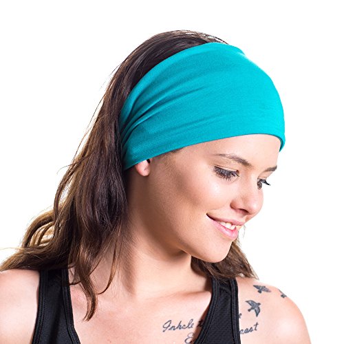 Light Exercise & Fashion Headband - Ideal for Yoga, Pilates, Stretching, Travel or Leisure - Comfortable Blend of Soft Bamboo (derived from Viscose) - Designed for Women Borrowed by Men