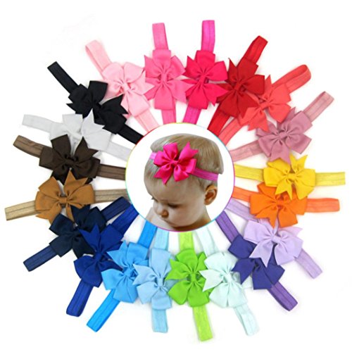 FEITONG(TM) 5PC Baby Girls Elastic Headband Rose Flower Photography Headbands