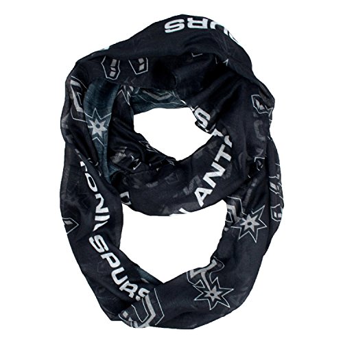 NBA San Antonio Spurs Sheer Infinity Scarf, One Size, Black