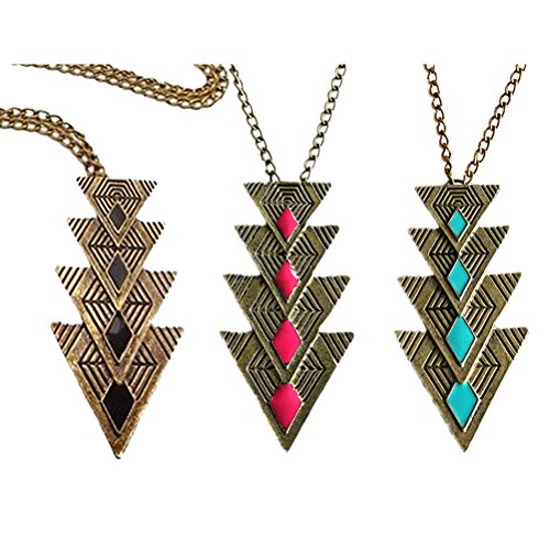 Generic Enamel Exaggerated Fashion Retro Long Necklace Pendant Triangle