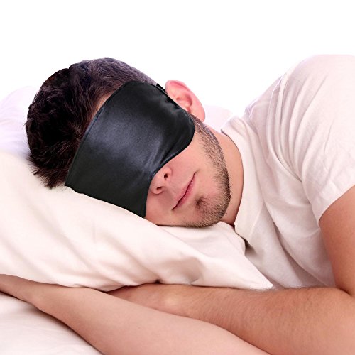 SilkSlip Natrual Soft Silk Eye Mask for Sleeping,Relaxation Sleep,Black Color