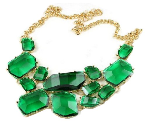 Wiipu Green Freeform Bubble Bib Necklace Statement Fashion Necklace(wp-13)
