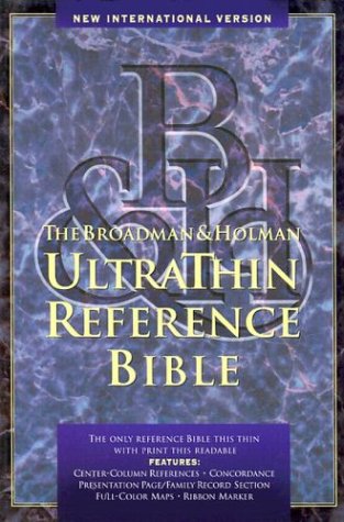 New International Version Ultrathin Reference Bible Indexed Black Bonded Leather. by Bible