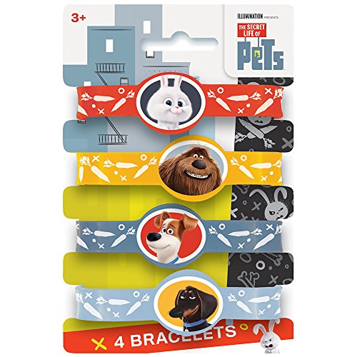 The Secret Life of Pets Silicone Wristband Party Favors, 4ct