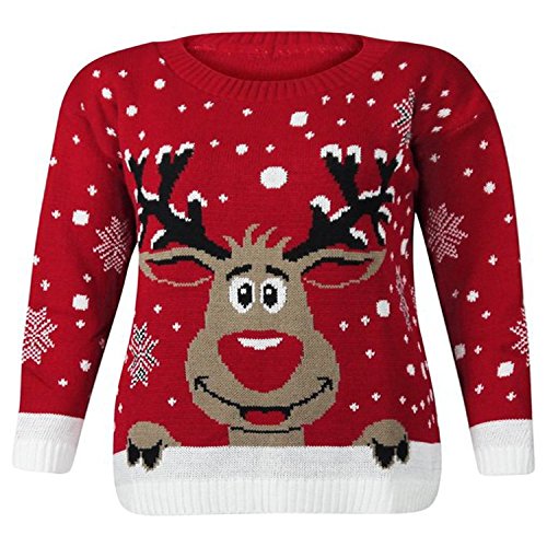 Fashion-women Novelty Rudolph Xmas Christmas Snowflake Jumper