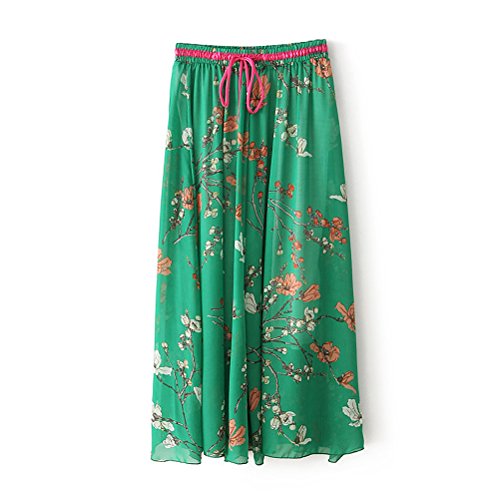 J.cotton Womens High waist Floral Chiffon Long Beach Skirt dress (M)(US 4/6)