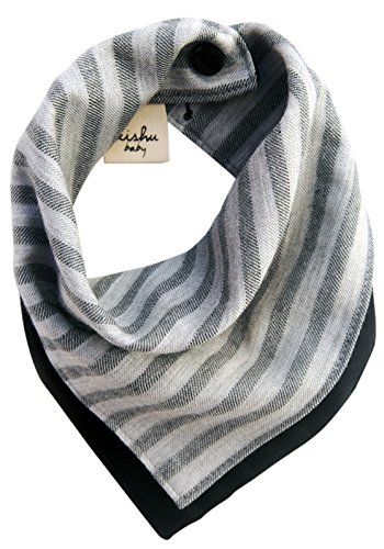 kishu baby Organic Bandana Bib Reversible Ashland Stripe, Multicolor, One Size