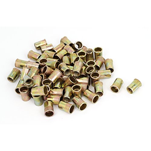 uxcell 100 Pcs M8x17mm Knurled Body Flat Head Blind Rivet Nut Insert Nutsert Fasteners