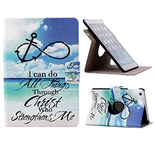 Kingfansion 2015,Fashion New 360 Rotating Leather Flip Stand Case Cover For iPad Mini 1 2 3 Retina (Anchors)