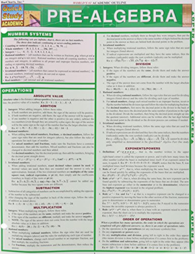 Pre-Algebra by Inc. BarCharts