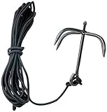 Fury Martial Arts Folding Grappling Hook with Black Cord, Midnight Black