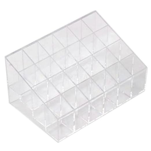 Leegoal 24 Stand Transparent Plastic Trapezoid Cosmetic Organizer