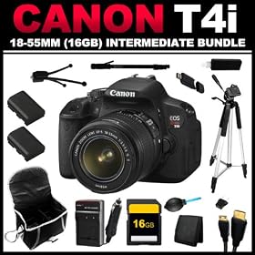 Canon EOS Rebel T4i 18.0 MP CMOS Digital SLR with 18-55mm EF-S IS II Lens (16GB Intermediate Bundle Kit) - 6558B003