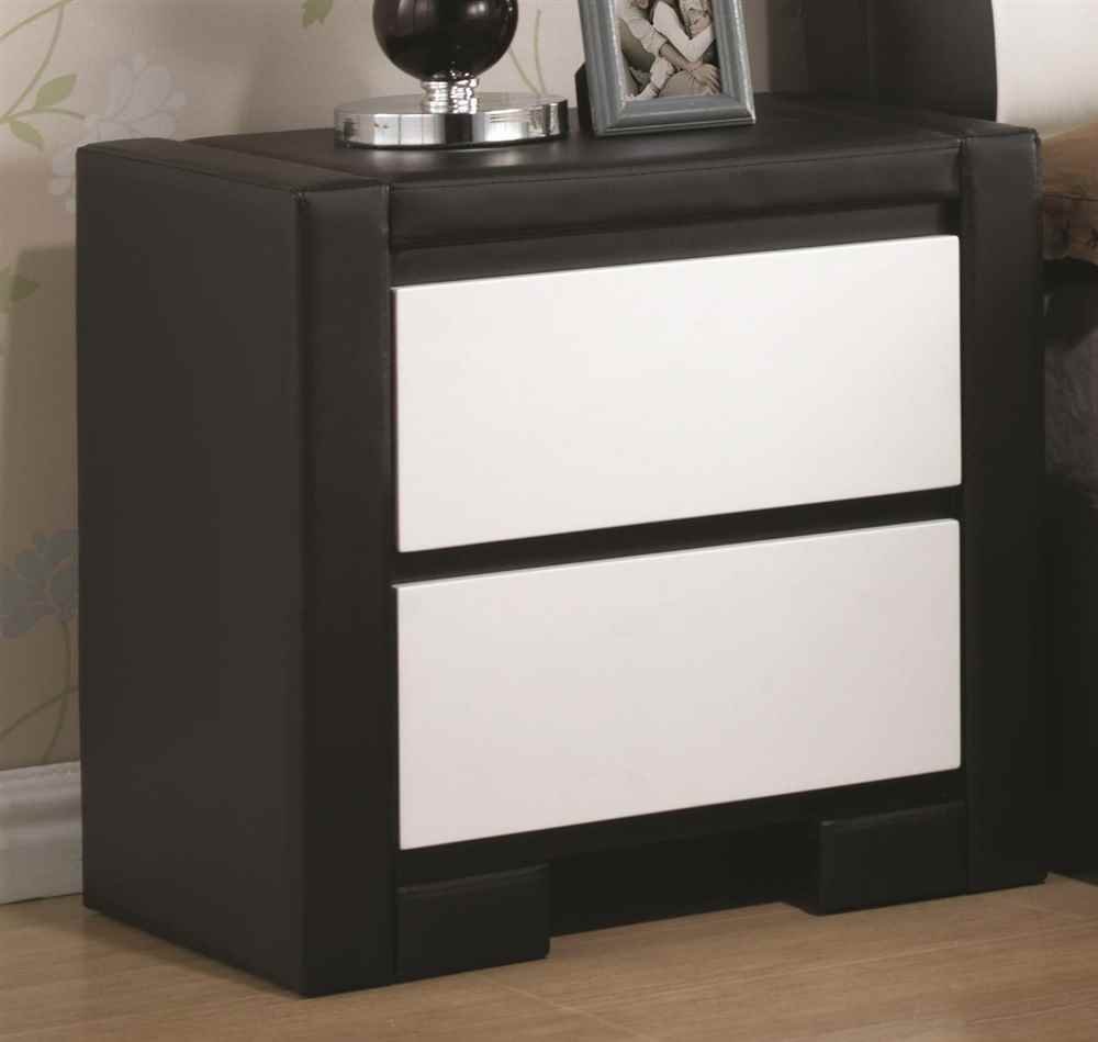 

Coaster Home Furnishings Contemporary Nightstand, White/Black