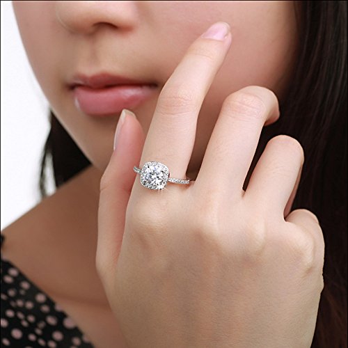 Sankuwen Shinning Big Square Zircon Finger Ring