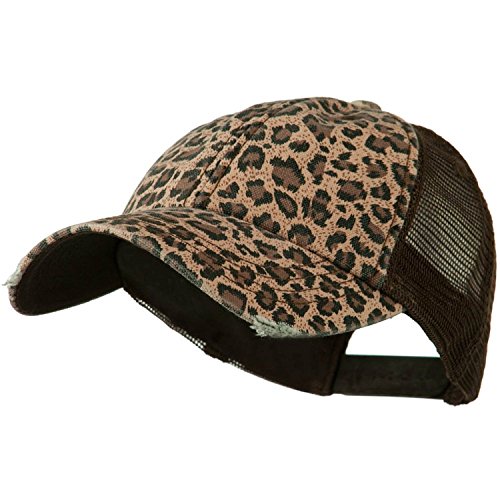 MG Ladies Leopard Print Mesh Canvas Baseball Cap