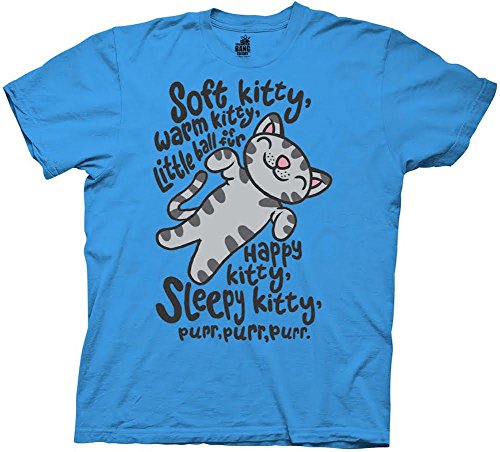 The Big Bang Theory Soft Kitty Adult Tee Shirt, Turquoise, XL