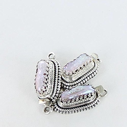 

PINK BIWA PEARL CLASP STERLING SILVER CROWN SETTING