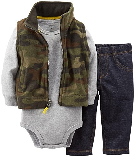 Carter's Baby Boys' 3 Piece Fleece Vest Set (Baby) - Burgundy